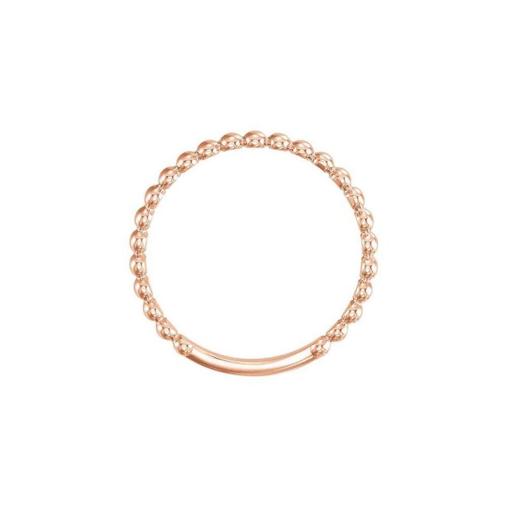 14k Rose Gold Stackable Bead Ring For Anniversary… - image 5